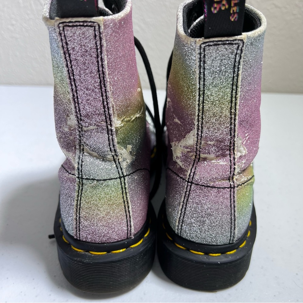 Doc Martens Pascal Rainbow Glitter Combat Boots S… - image 7